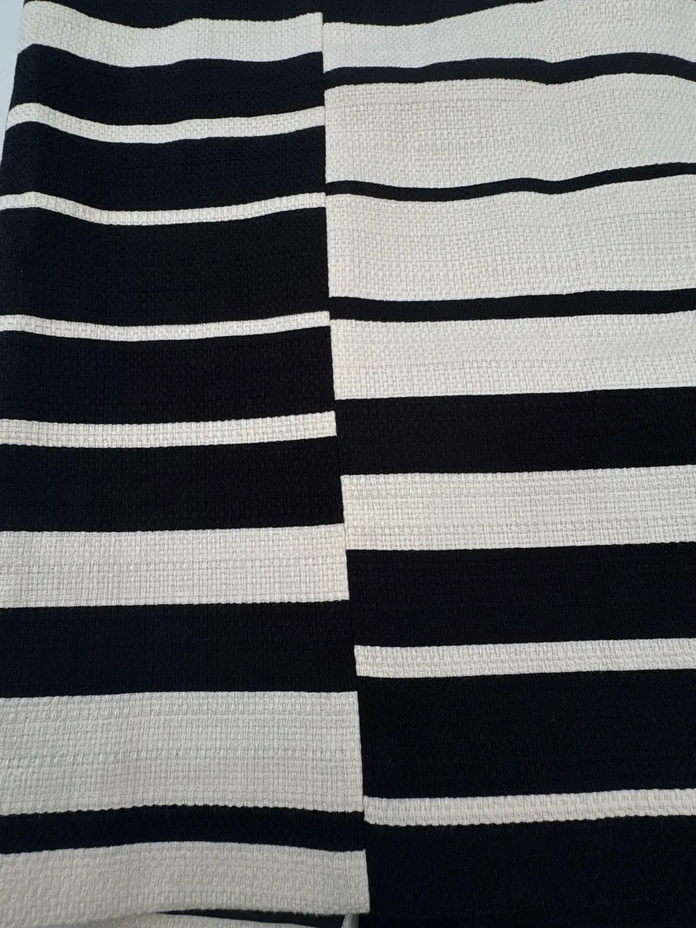 Ann Taylor Black and White Striped Pencil Skirt